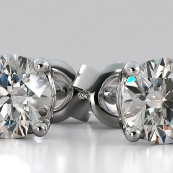 Elegant 6ct MOISSANITE Silver Stud Earrings - Picture 1 of 2